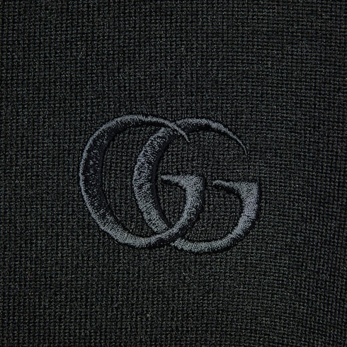 Cashmere silk polo shirt with embroidery