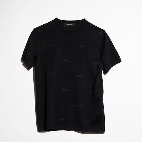 Wool silk Gucci jacquard T-shirt