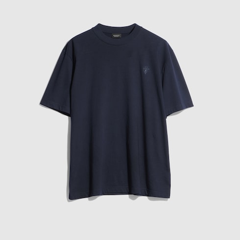 Cotton silk jersey T-shirt with embroidery