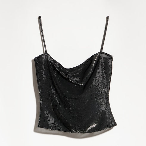 Jersey top with iridescent effect