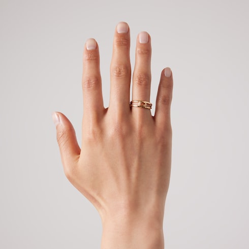 Gucci Interlocking 2-band 18k ring