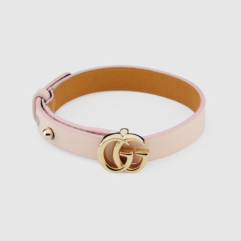 Leather bracelet with Double G