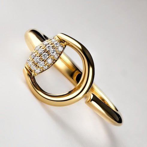 Gucci Horsebit diamond 18k open ring