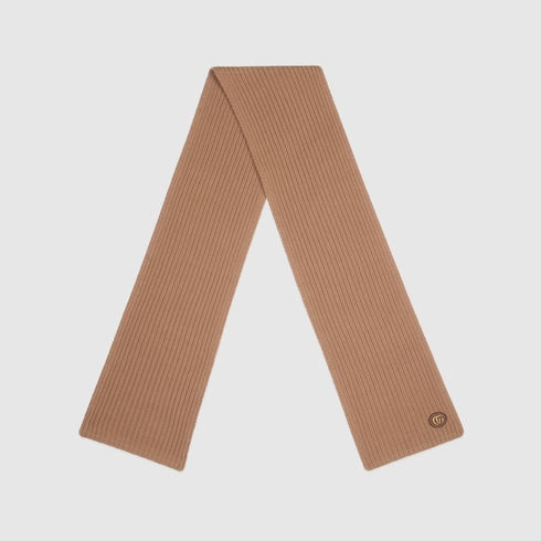 Wool cashmere scarf with Double G