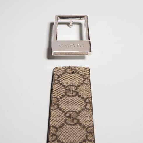 Reversible belt with rectangular buckle