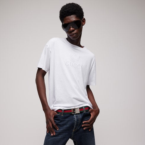 Cotton jersey T-shirt with embroidery