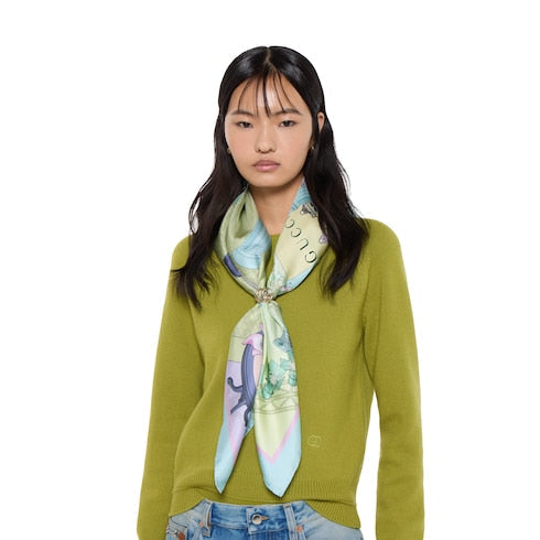 Printed silk twill carré