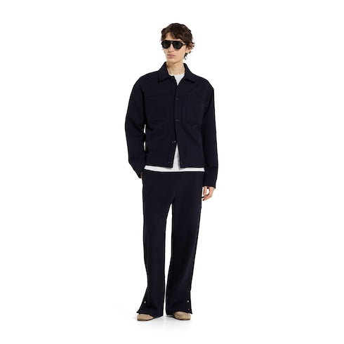 Cotton jersey leisure pants with embroidery