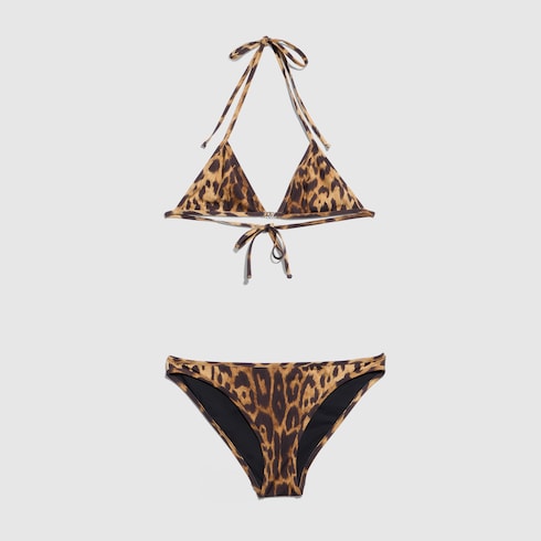 Printed stretch jersey bikini