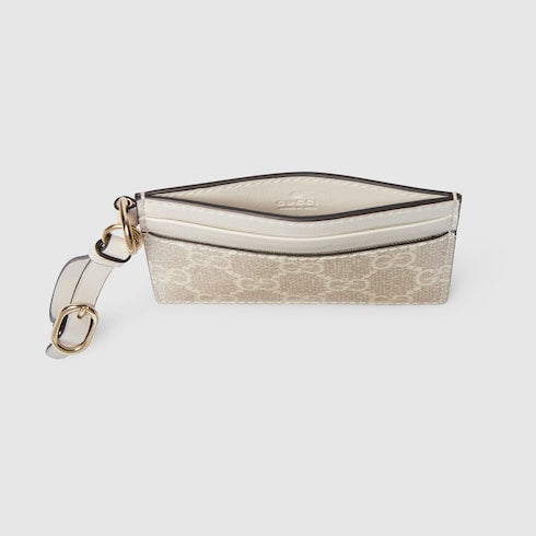 GG Emblem card case with strap