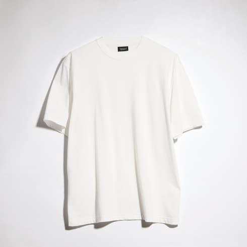 Cotton silk jersey T-shirt with embroidery
