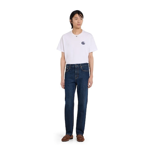 Slim fit cotton denim pant