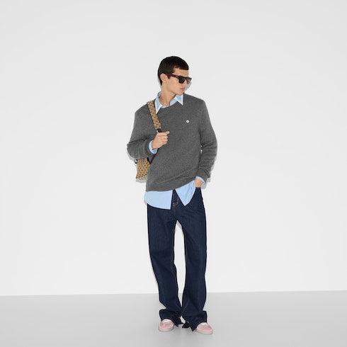 Embroidered wool cashmere sweater
