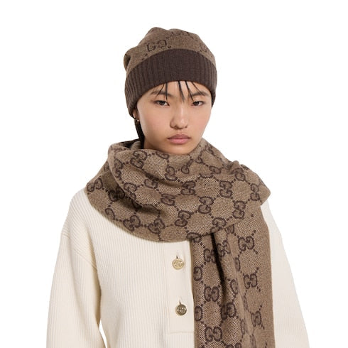 GG cashmere lamé hat