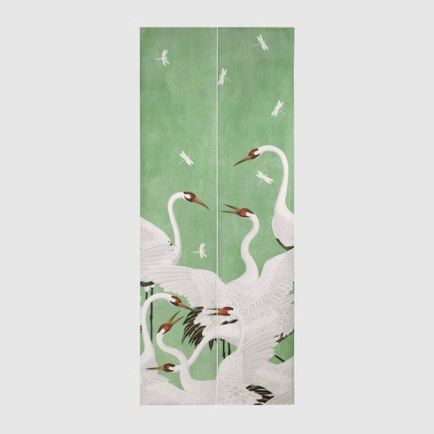 Heron print wallpaper