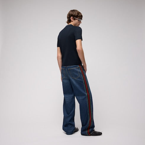 Technical knit fabric polo shirt with embroidery