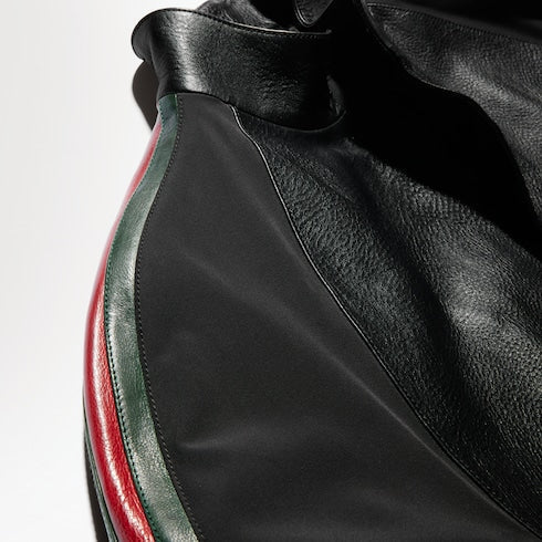 Leather bomber jacket with Web