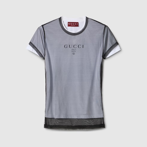 Double layered jersey T-shirt with print