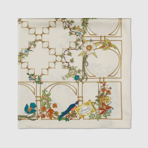 Printed silk twill carré