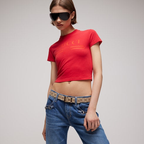 Belt with squared buckle