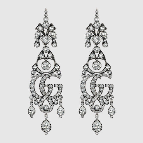 GG Marmont crystal chandelier earrings