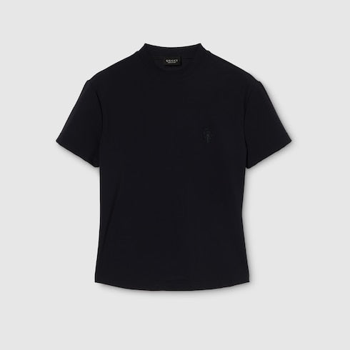 Rayon jersey T-shirt with embroidery