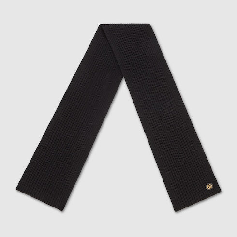 Wool cashmere scarf with Double G