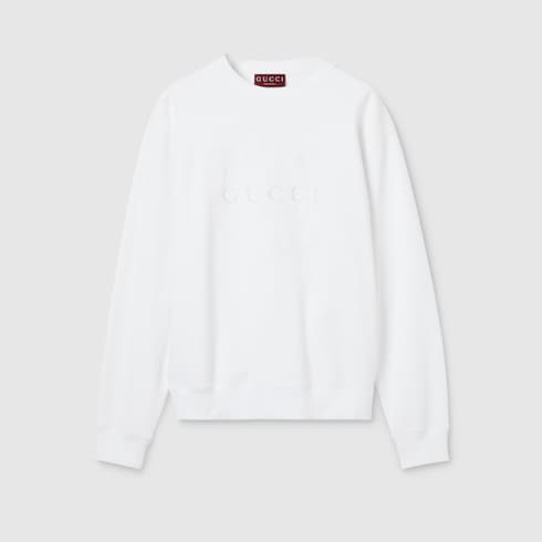 Cotton jersey sweatshirt with embroidery