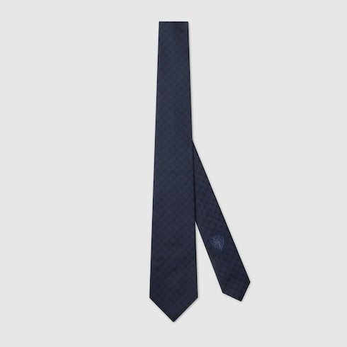 Interlocking G silk jacquard tie