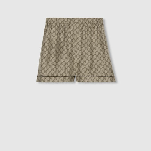 GG Supreme print silk shorts