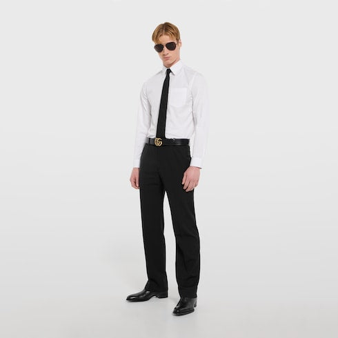 Cotton poplin shirt with embroidery