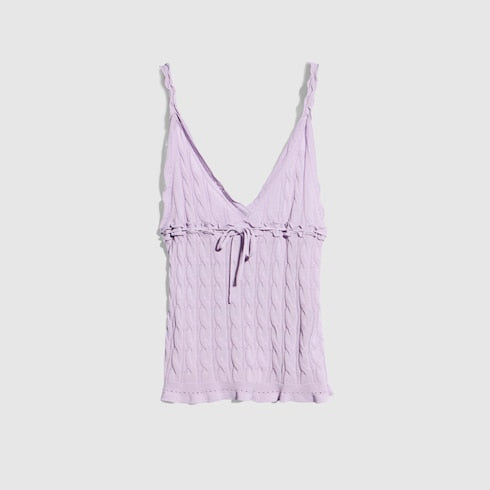 Braided cotton blend top