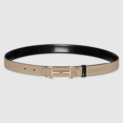 Reversible thin belt with Horsebit