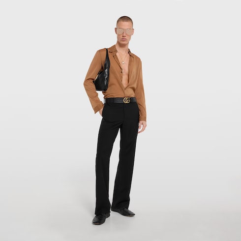 Silk stretch chiffon shirt