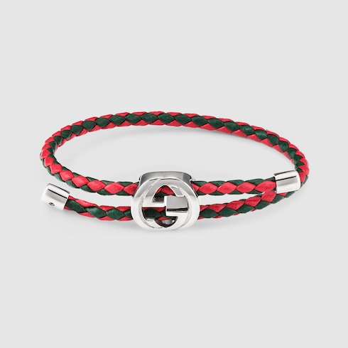 Braided leather bracelet with Web