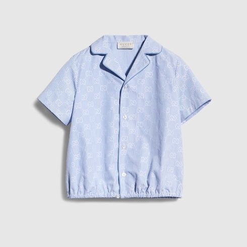 Children's GG striped poplin shirt