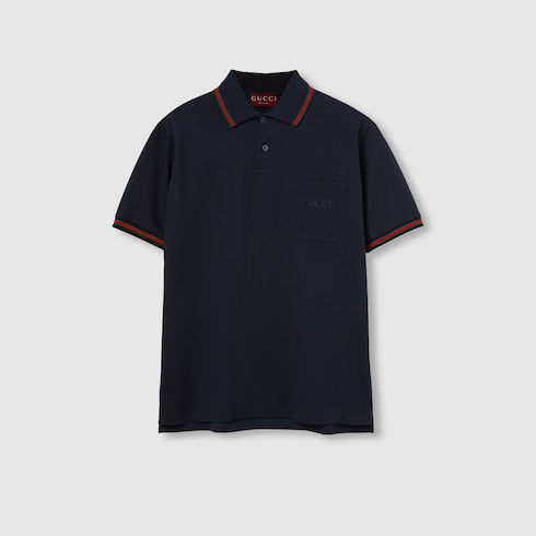 Cotton polo shirt with embroidery