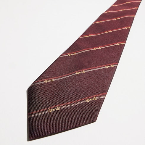 Diagonal Horsebit silk jacquard tie