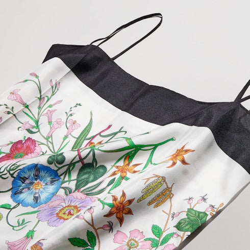 Printed silk twill dress