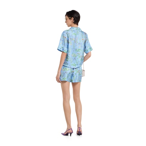 Printed silk twill shirt