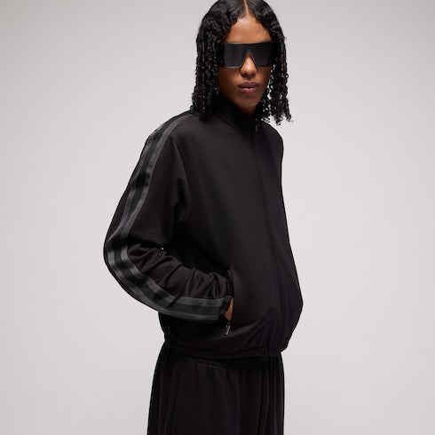 Cotton jersey zip jacket with muted Web