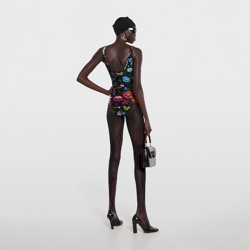 Printed sparkling jersey swimsuit