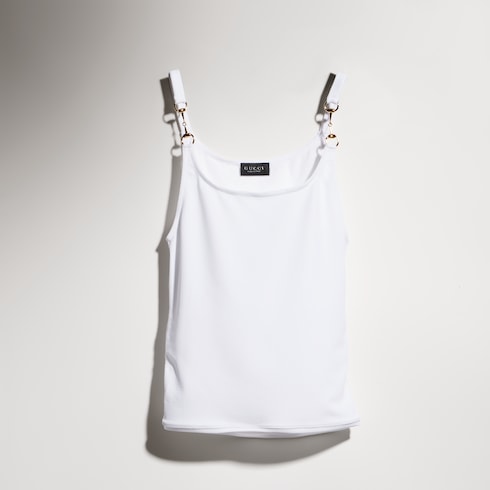Viscose crêpe jersey top with Horsebit