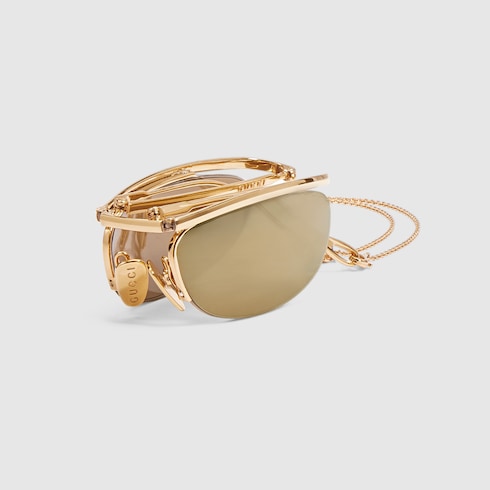 Foldable oval-shaped sunglasses