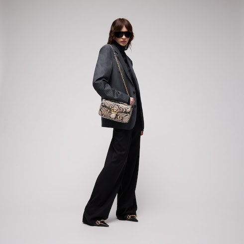 GG Marmont python medium shoulder bag