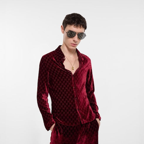 Stretch GG velvet devoré shirt