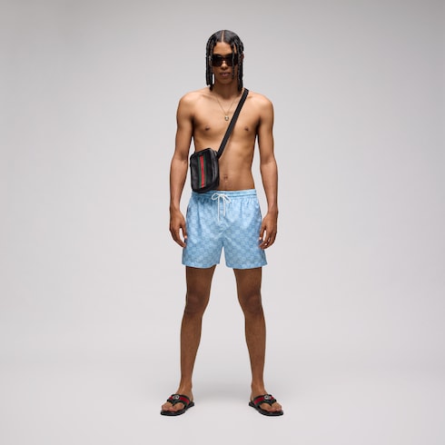 Printed poplin tech swim shorts