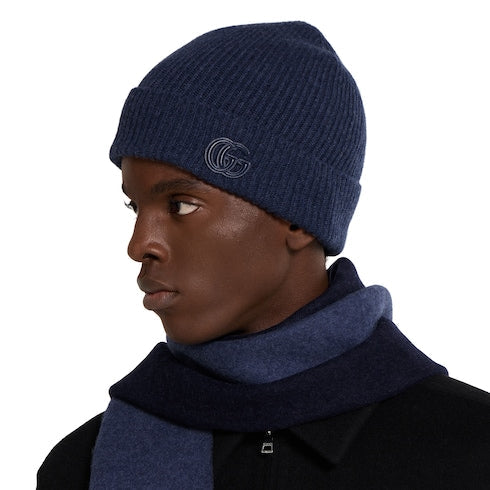 Cashmere hat with patch