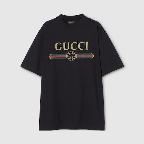 Cotton jersey and silk T-shirt with print