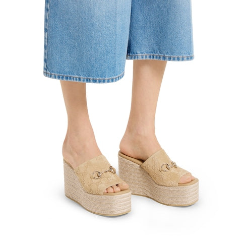 Women's platform espadrille with Horsebit